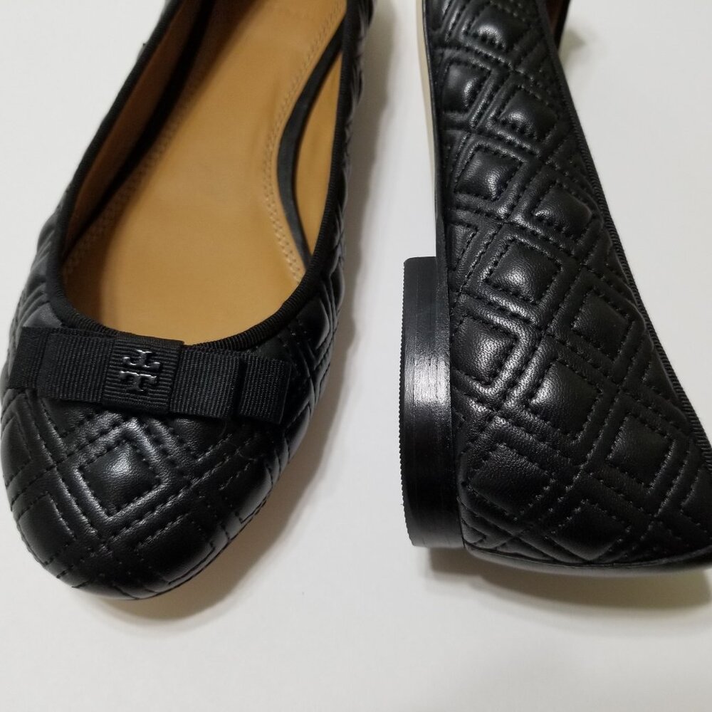NIB Tory Burch Marion Quilted Leather Ballet Flat in Perfect Black Size 7, 7.5 - Picture 12 of 16